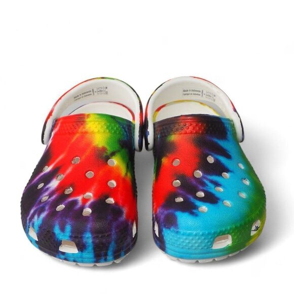 Crocs Classic "Rainbow Tie Dye" Colorful Clogs Multicolor Infant Toddler 5 - Picture 3 of 11